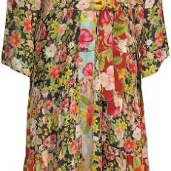NWT JOHNNY WAS PLUS 3X  BURKE KIMONO  MAXI DRESS FLORAL TIRED MSRP 515.00 - Picture 4 of 14